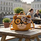 Cartera Bolso Gato Kawaii Con Lentes Y Lazo Lentejuelas - Miniatura 2