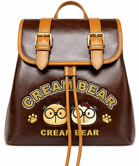 Mochila Cream Bear Vintage Brown