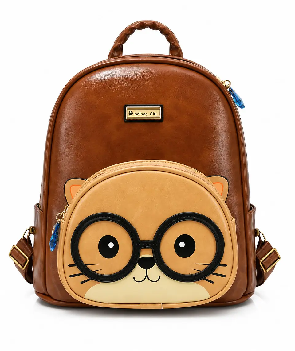 Mochila Cute Glasses Brown 1