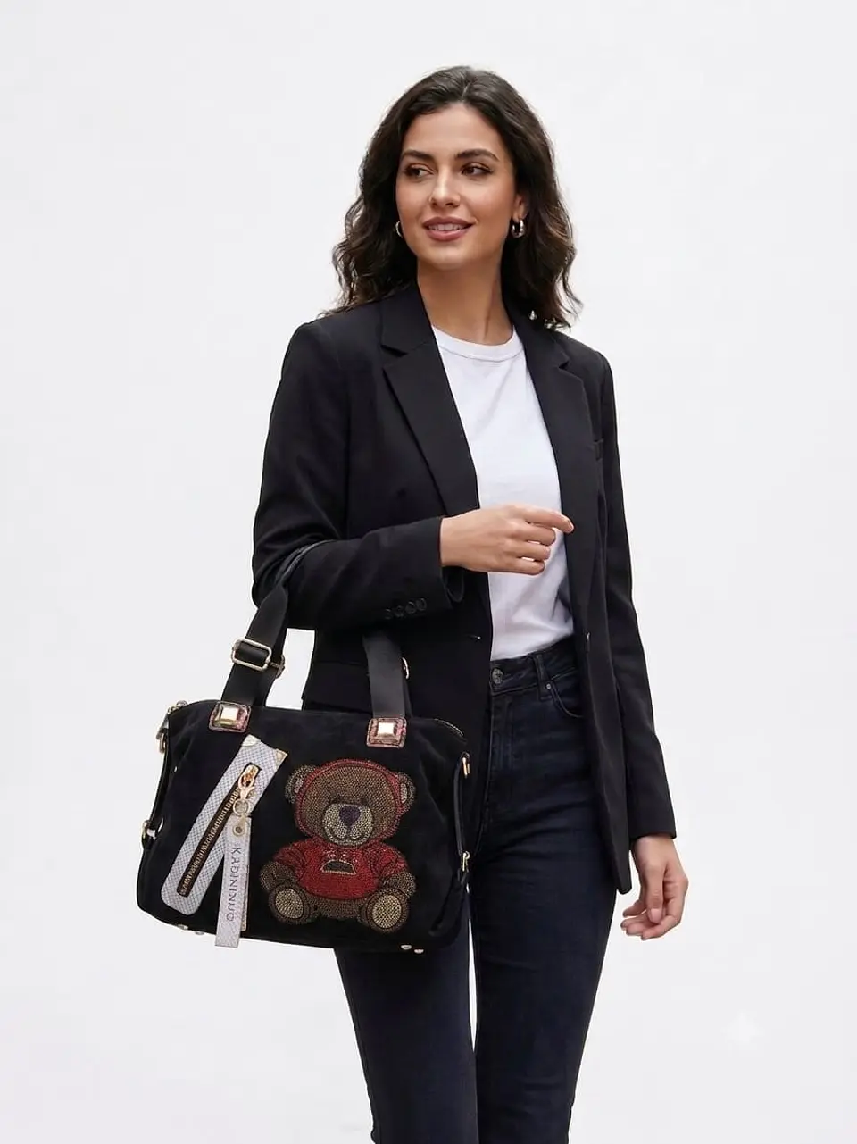 Cartera de Terciopelo osito Brillante 2