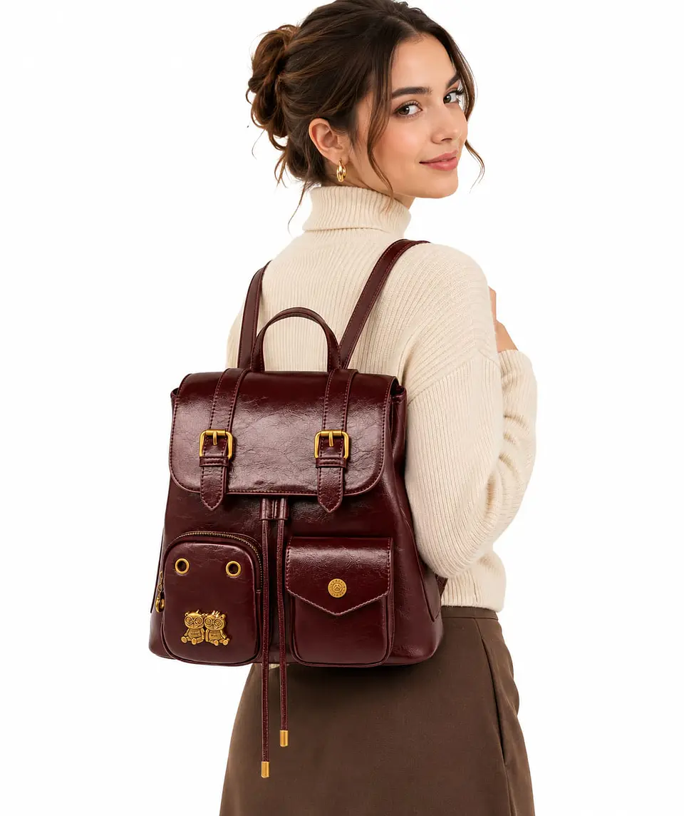 Mochila Vintage Cream Bears Estilo retro Elegante  2