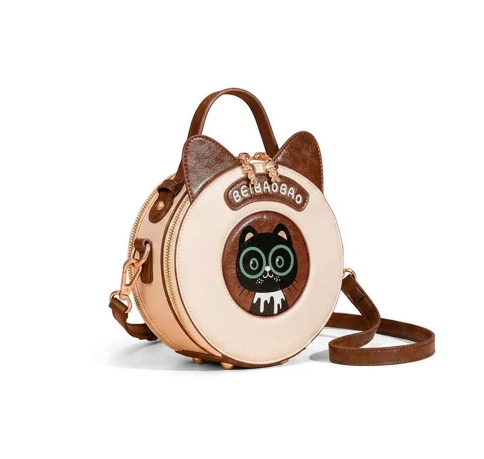 Cartera Cruzada redonda Cat Eyes Diseño Kawaii con orejas de gato 3