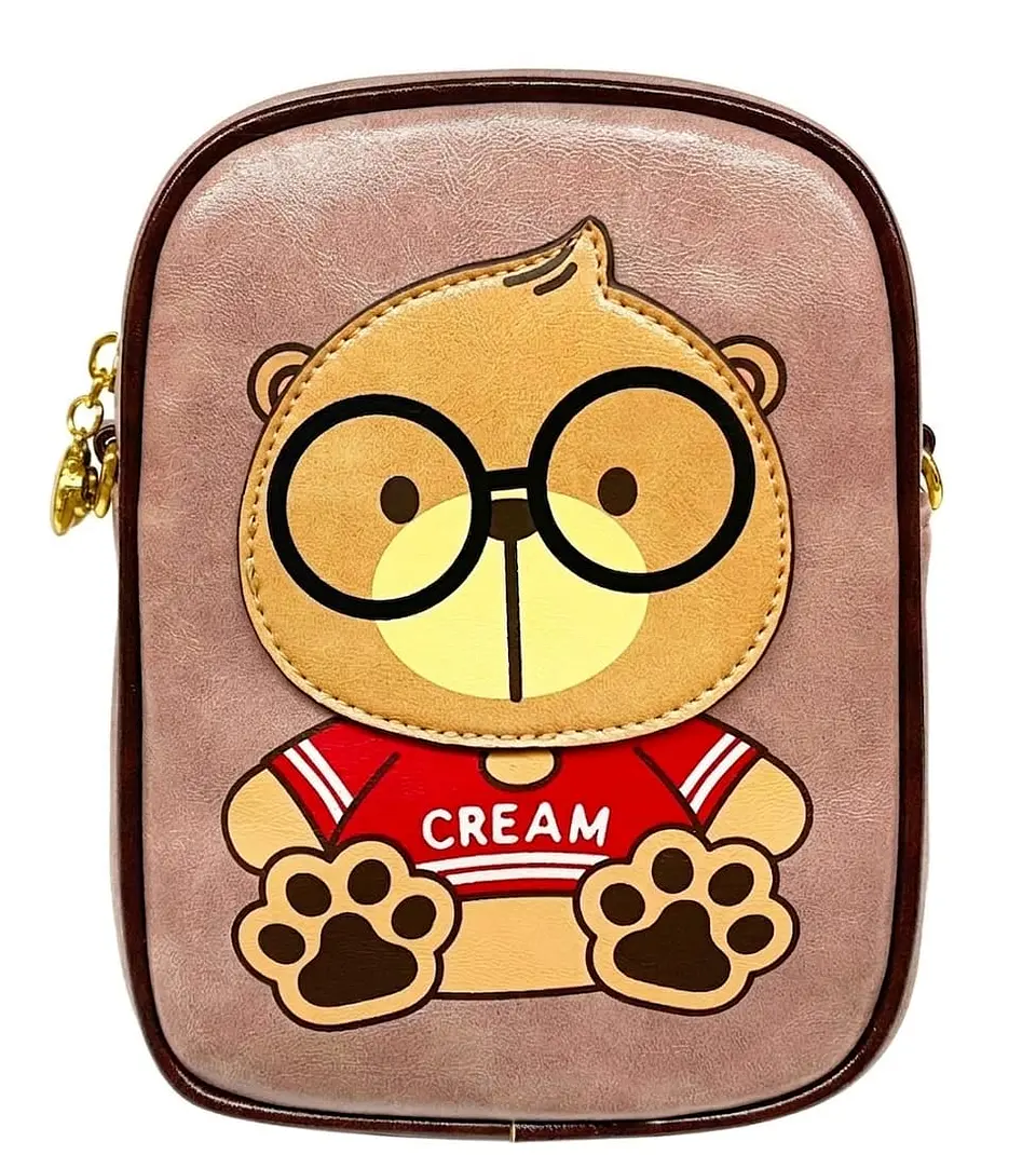 Porta Celular Bandolera Cream bear , Crossbody 3