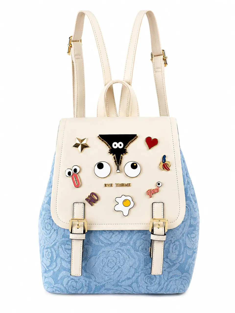 Mochila Eye Theme casual Chic Celeste 1