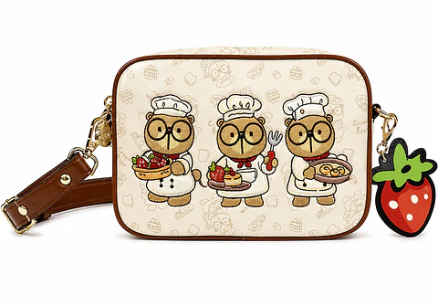 Cartera Hombro Cream Bear- Ecocuero