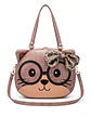 Cartera Bolso Gato Kawaii Con Lentes Y Lazo Lentejuelas - Miniatura 7