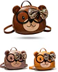 Mochila Oso Kawaii Con Lentes Y Lazo Lentejuelas - Miniatura 7