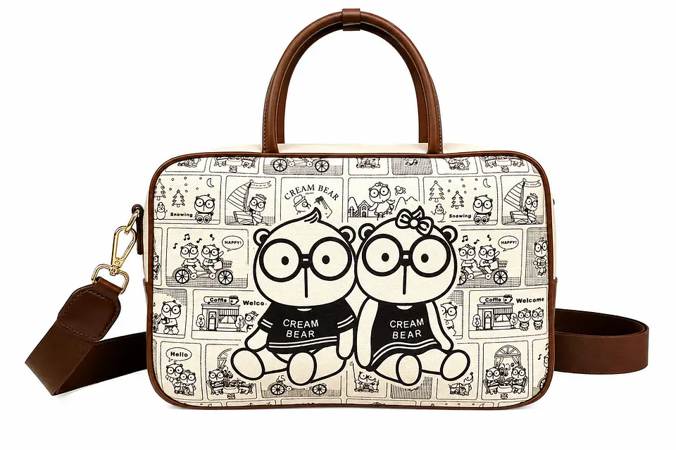 Cartera Cream Bear duo Vintage  1