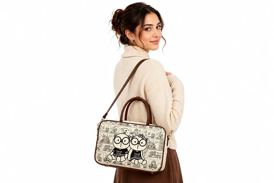 Cartera Cream Bear duo Vintage  2