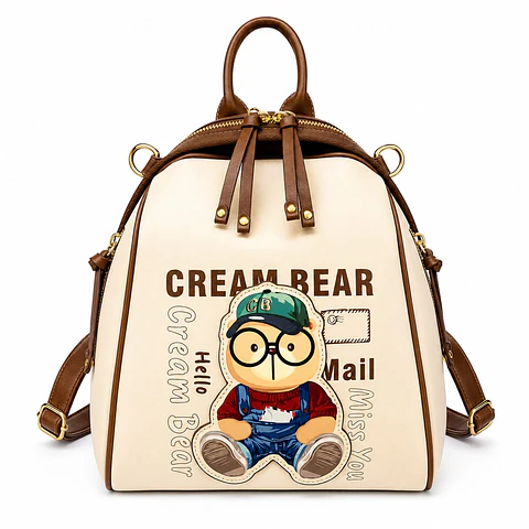 Mochila Cream Bear Mail Urbana beige Premium