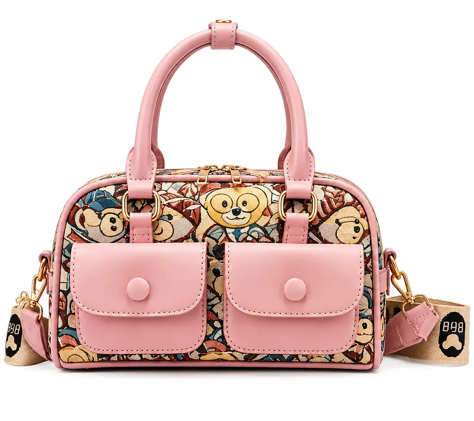 Cartera Boston Teddy de Mano - Hombro con bolsillos frontales 1