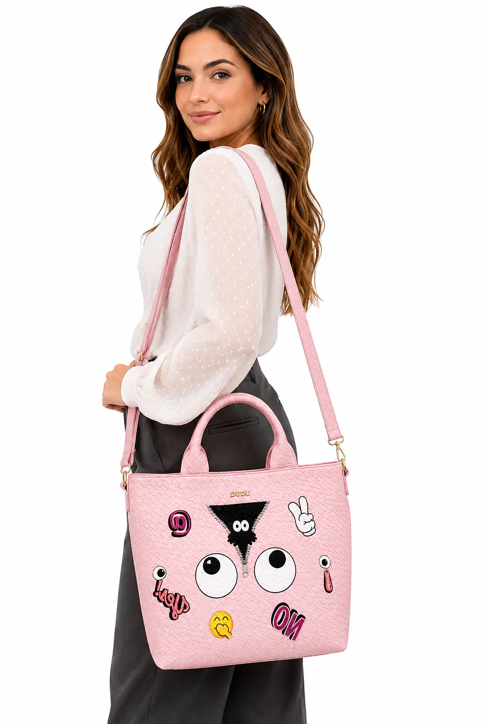 Cartera Eye Theme Rosada – Bolso de Mano y Hombro 2