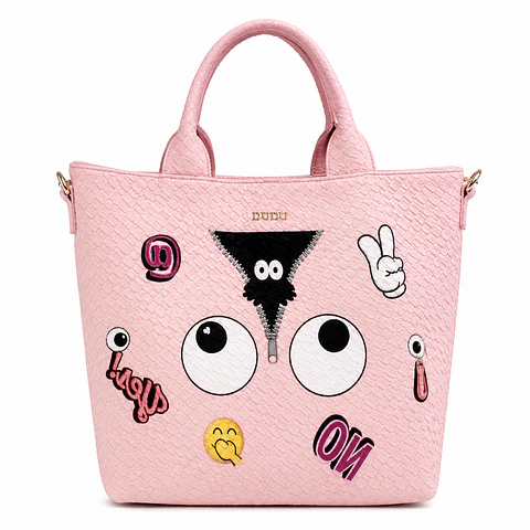Cartera Eye Theme Rosada – Bolso de Mano y Hombro