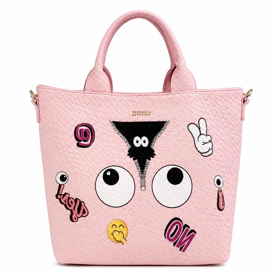 Cartera Eye Theme Rosada – Bolso de Mano y Hombro 1