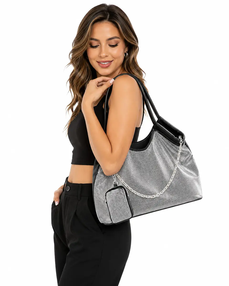 Cartera Glam Shine Silver 2