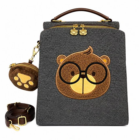 Mochila Cream bear con accesorio modelo exclusivo