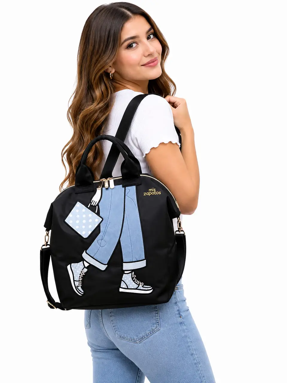 Bolso Mochila Convertible Mis Zapatos Fucsia  5