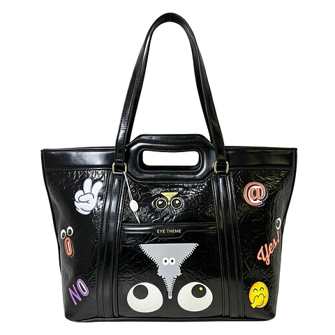 Cartera tote Eye theme black