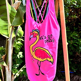 Traje de baño flamingo - rosado