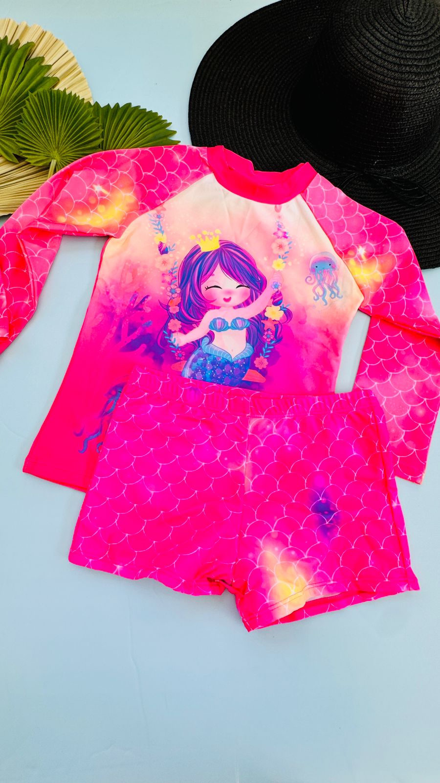 Traje de baño Sirenita Manga larga y short 3
