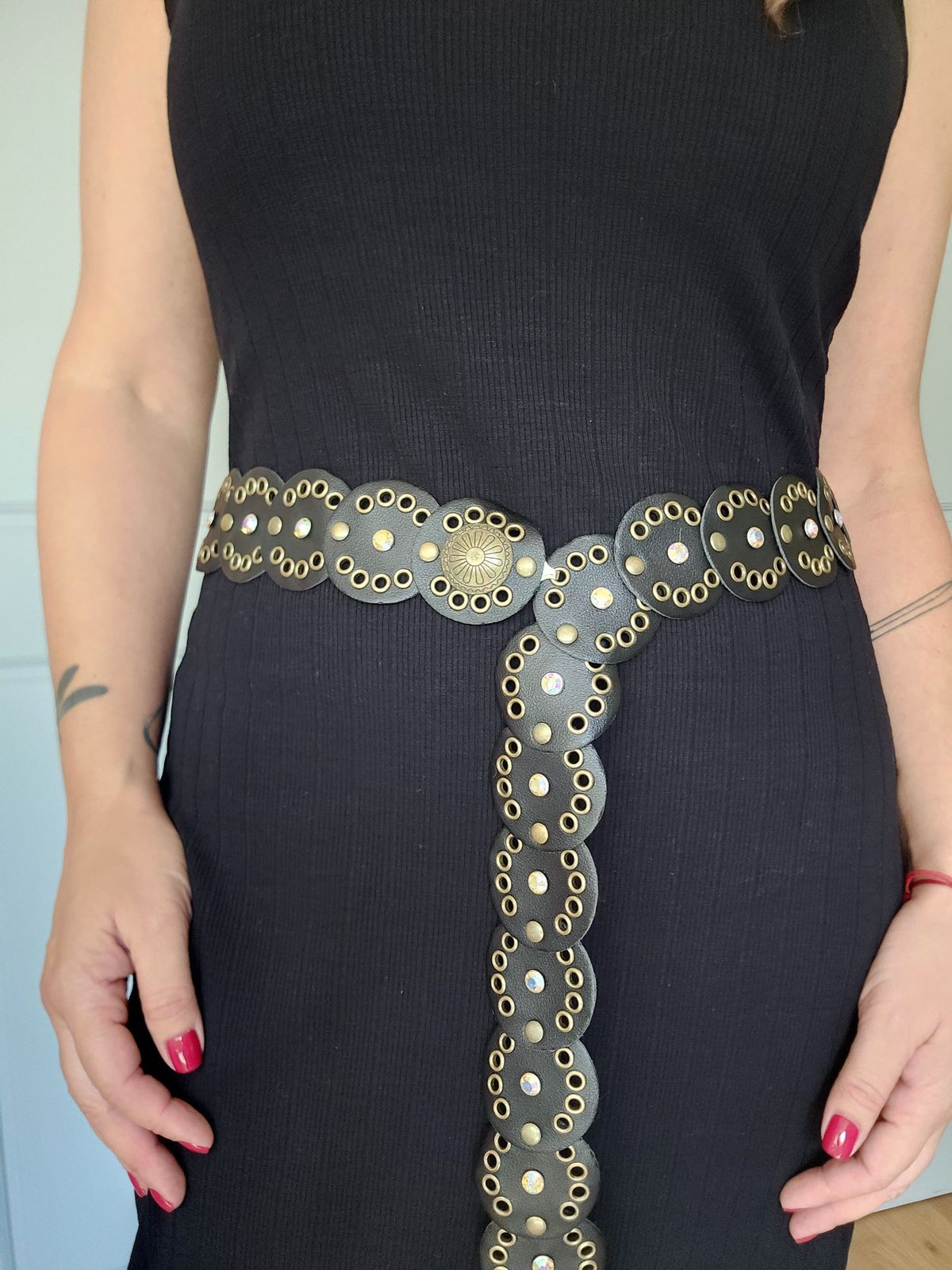 Cinturon boho gladiadora negro