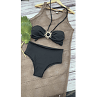 Conjunto bikini strapless sol dorado Negro bottom Ocean  1