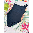 Traje de baño kaway asimétrico hebilla dorada negro 7