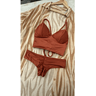 Conjunto Bustier Grecia cobre destellante  1