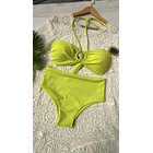 Conjunto strapless concha decorativa bottom Ocean aguacate 3