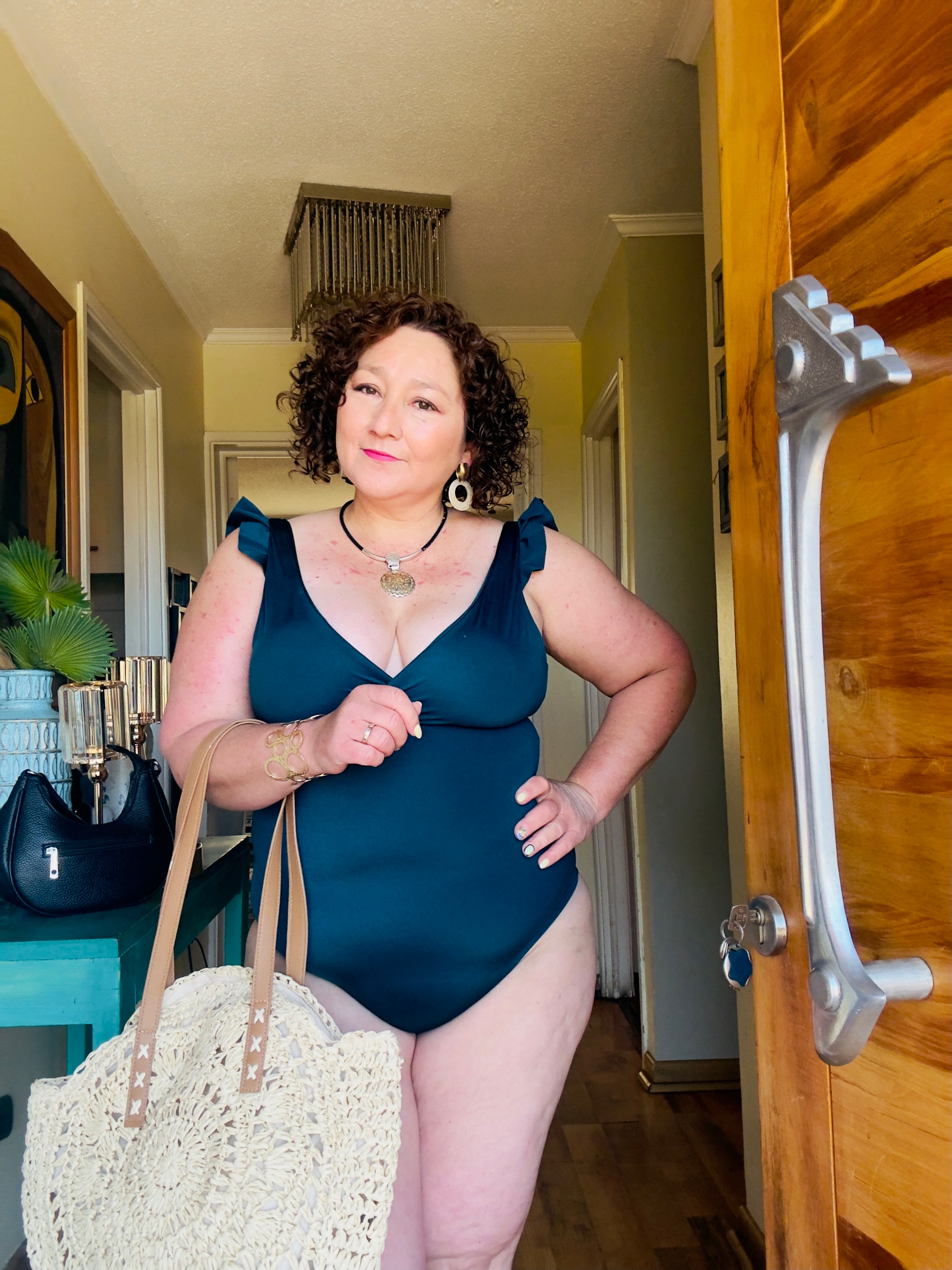 Traje de baño Margaret azul petroleo 1