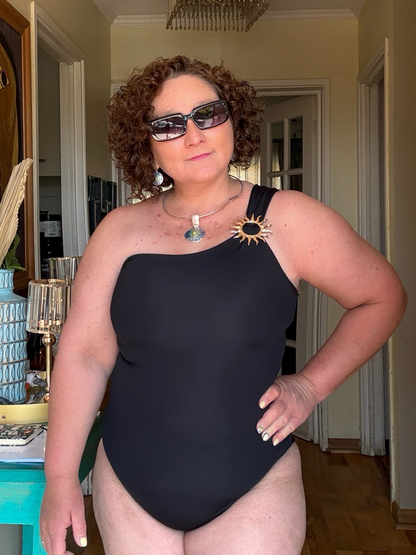 Traje de baño entero Kaway sol decorativo negro  1