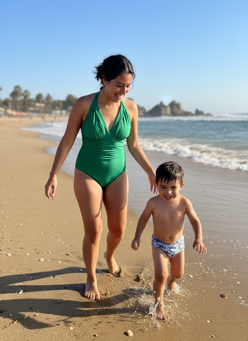 Traje de baño Atenea verde esmeralda  1