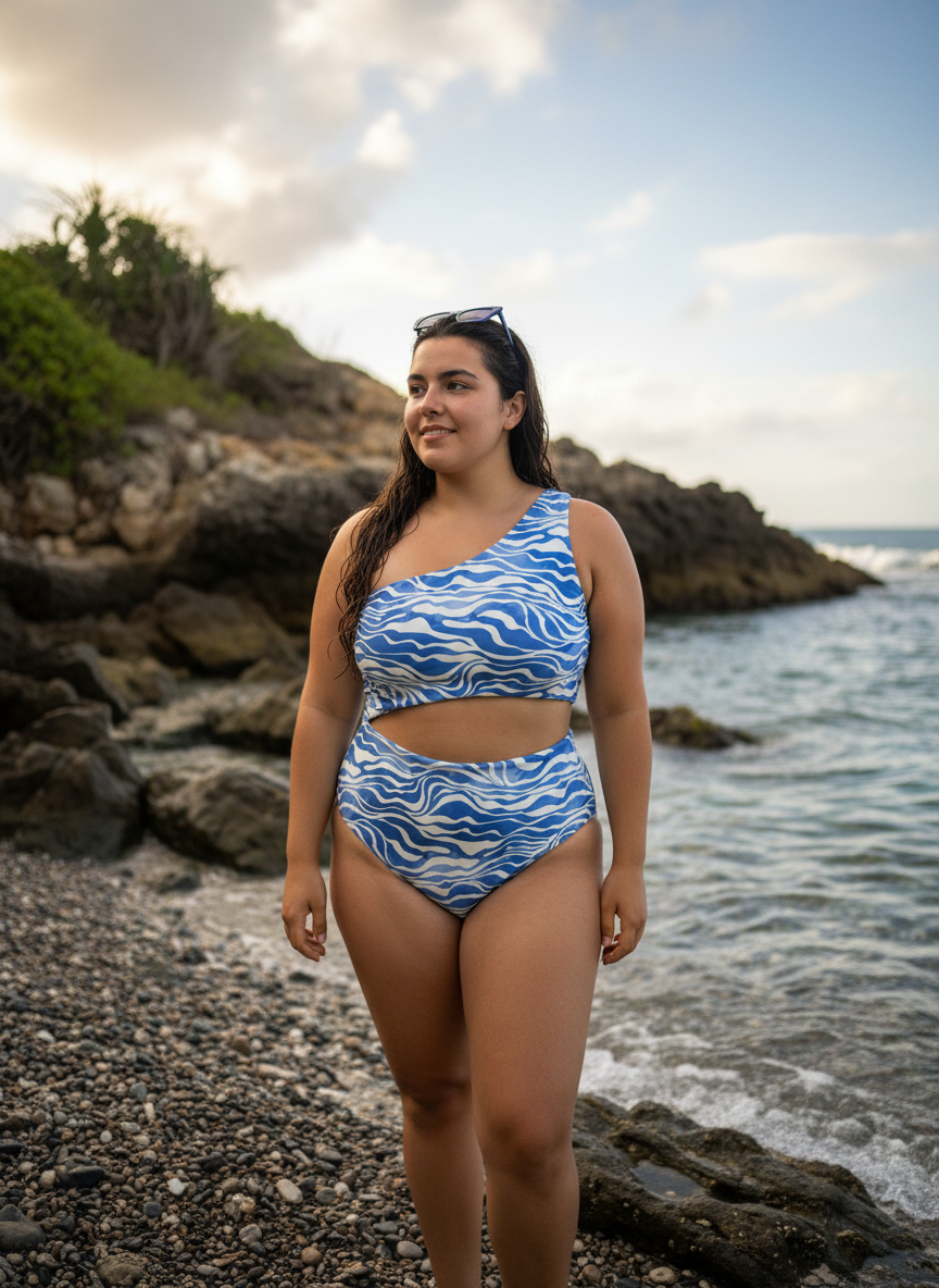 Trikini coco banana ondas de mar  1