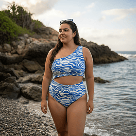 Trikini coco banana ondas de mar 