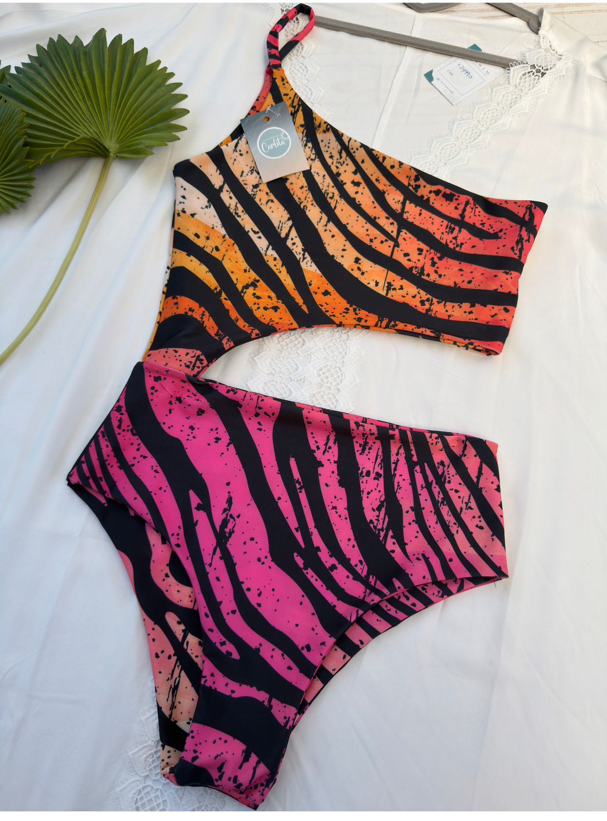 Trikini Buzios cebra fucsia