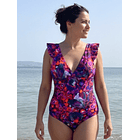 Traje de baño Margaret flores moradas  2