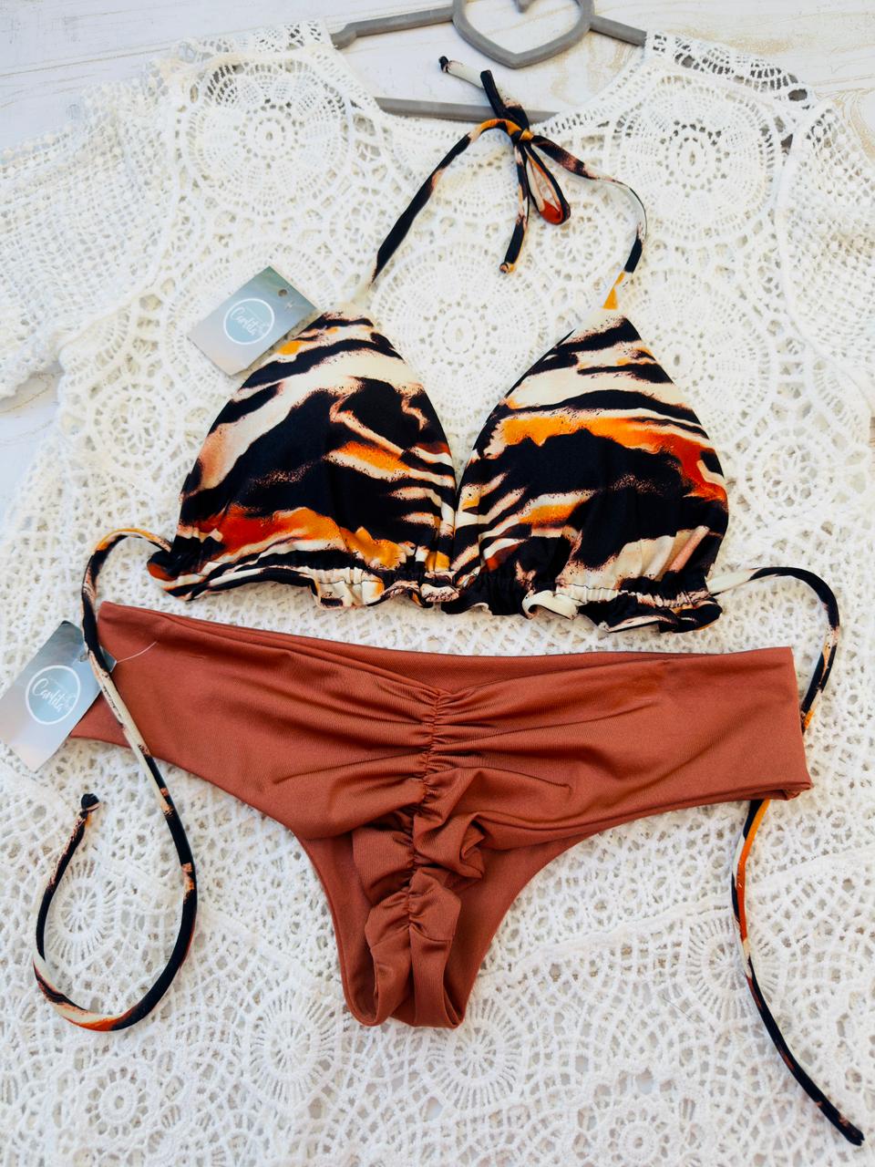 Conjunto ibiza coco banana tanga fitness cobre