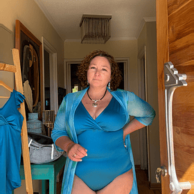 Traje de baño Margaret azul piedra 