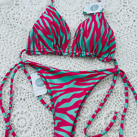 Conjunto ibiza culote de amarras cebra fucsia