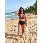 Conjunto Margaret multicolor culote alto negro 1