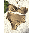 Conjunto strapless concha decorativa bottom ocean dorado 2