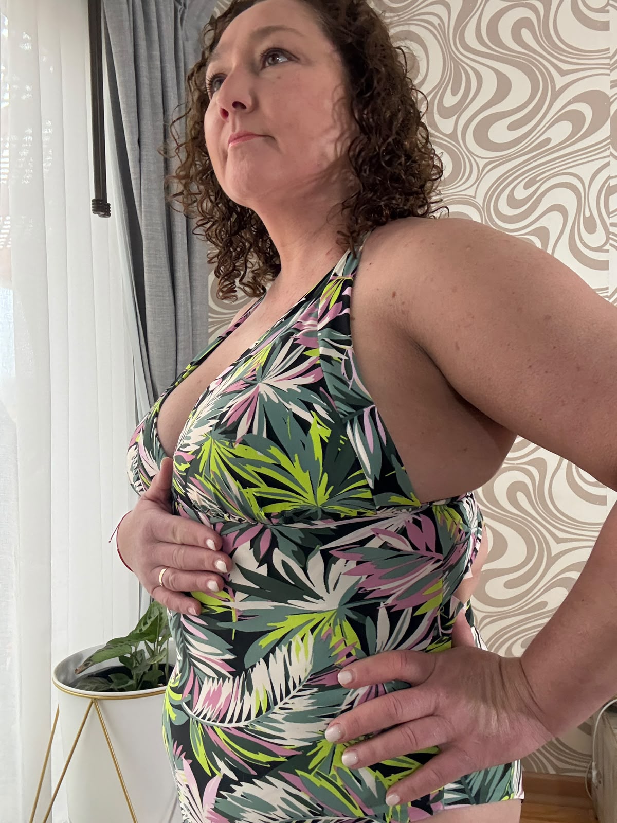 Traje de baño Atenea hojas Pistacho 2