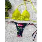 Conjunto ibiza aguacate, tanga brasilera amarres floral 2