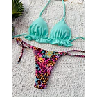 Conjunto ibiza aguamarina, tanga brasilera amarres animal wild 2