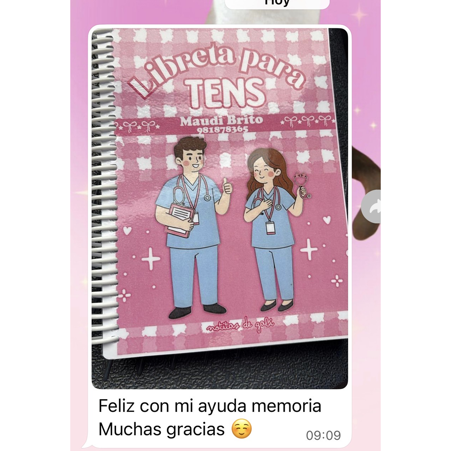 Libreta para TENS – 3 Diseños de Portada (Rosa, Azul y Celeste) 24