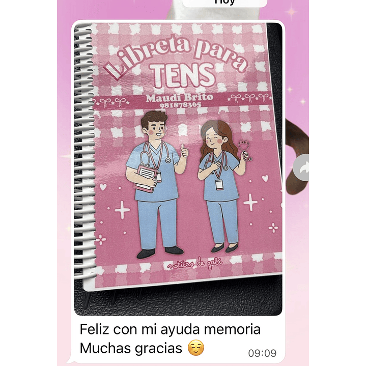Libreta para TENS – 3 Diseños de Portada (Rosa, Azul y Celeste) 24