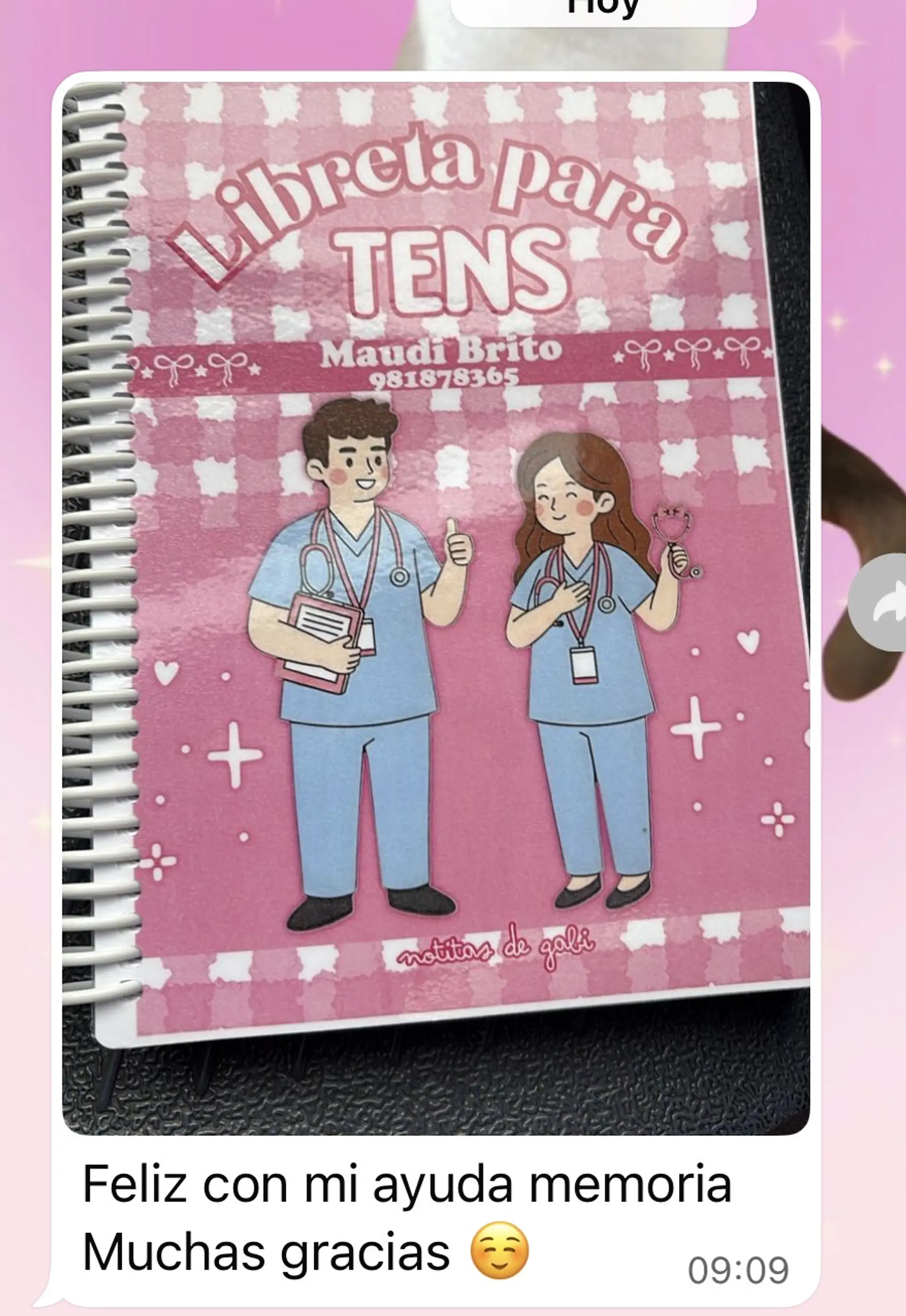 Libreta para TENS – 3 Diseños de Portada (Rosa, Azul y Celeste) 12