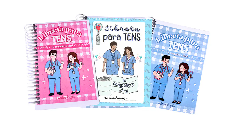 Libreta para TENS – 3 Diseños de Portada (Rosa, Azul y Celeste) 1