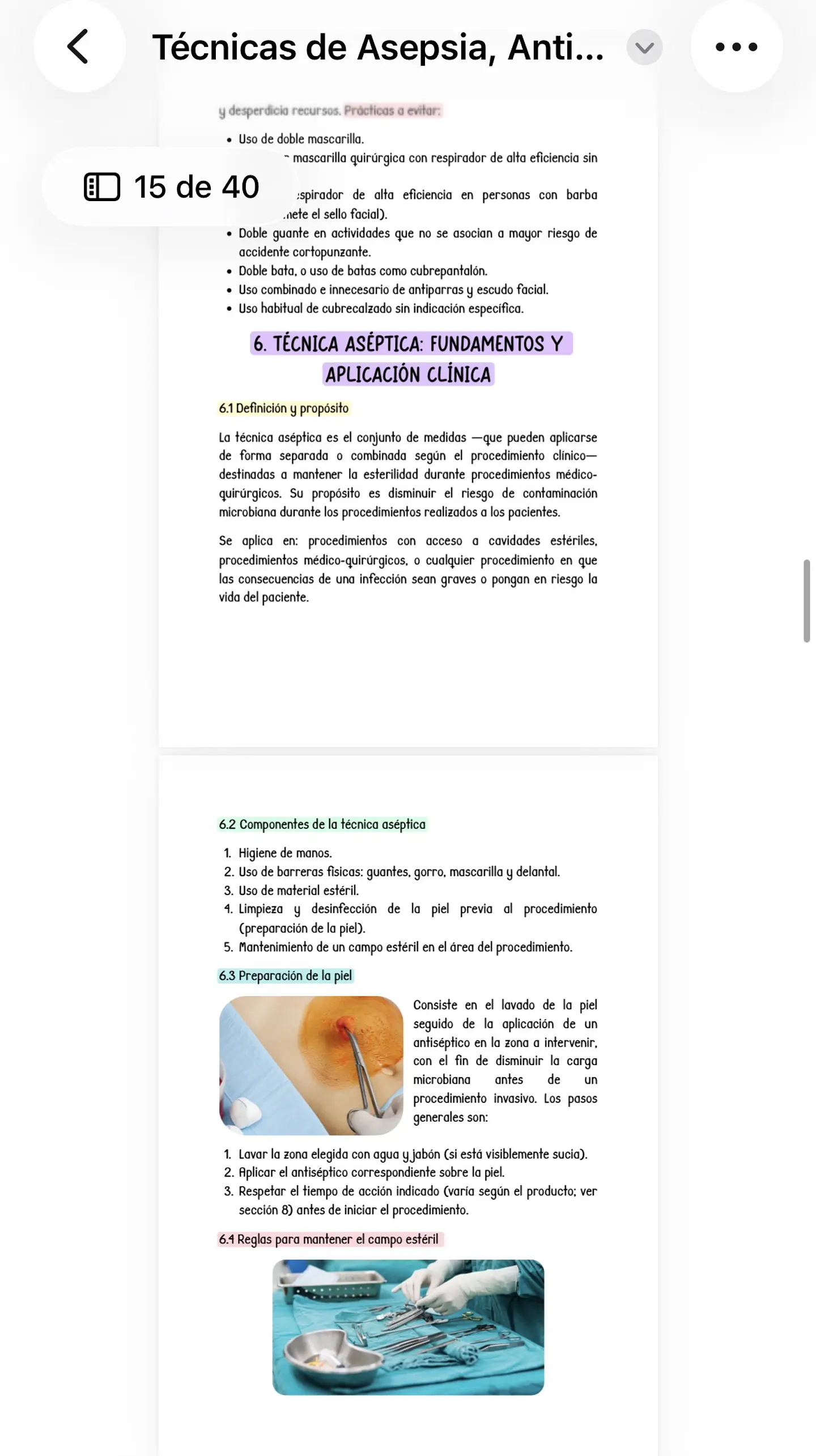 Técnicas de Asepsia, Antisepsia y Prevención de IAAS 2