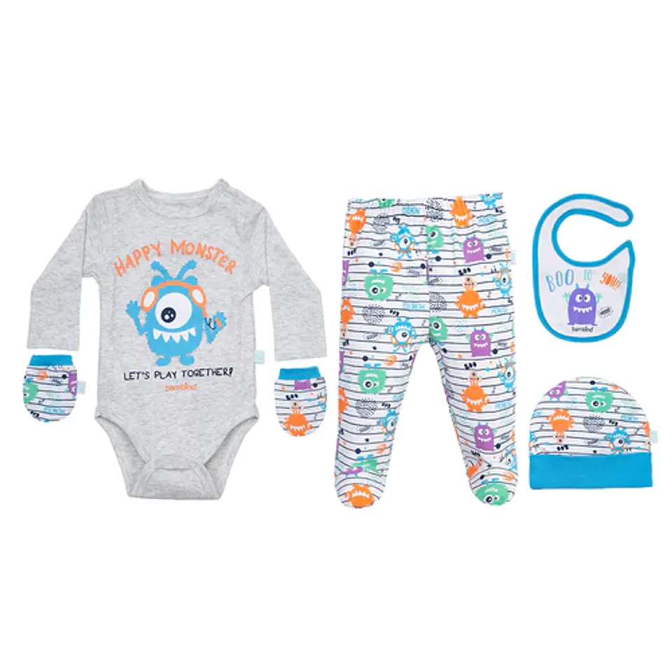 Baby Gift 5 Piezas Bebe Recién Nacido Monster  4